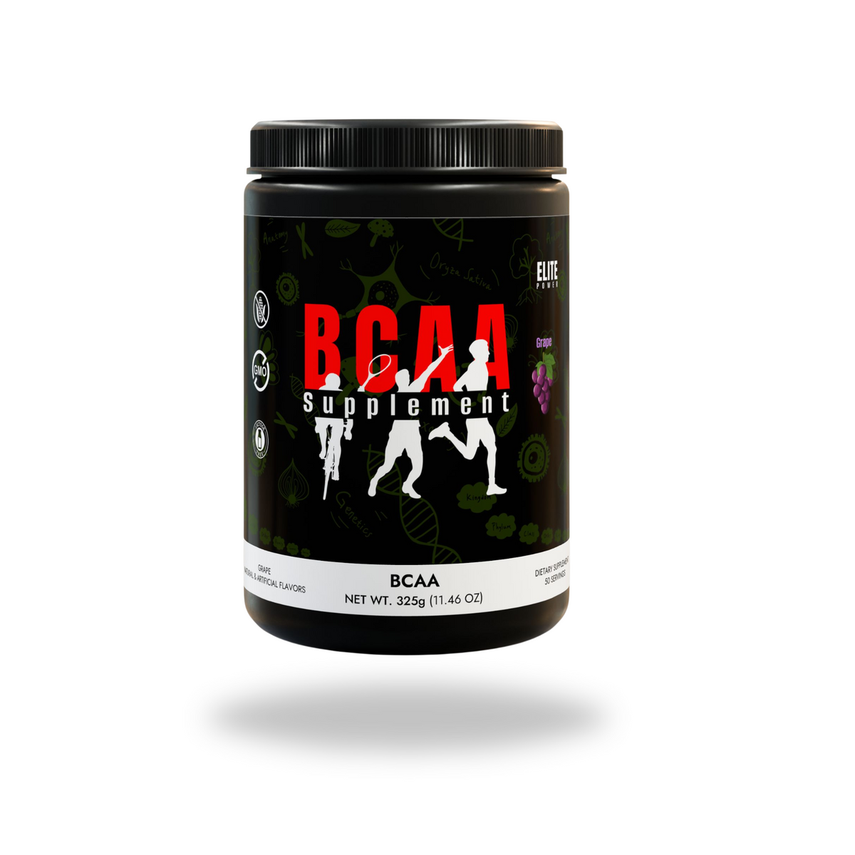 BCAA Supplement, Grape (325g, 11.46oz, 50 servings) – Oval Crono